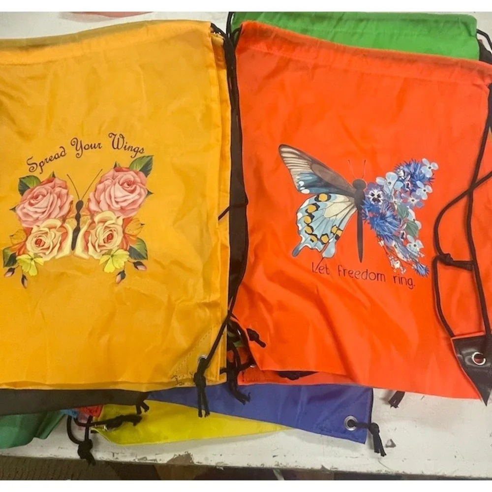 Homeschool Project for Sale 39 Draw String Backs Packs with Iron Ons